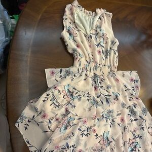 Eliza J Pink and Blue Sleeveless Sundress for Wedding Guests